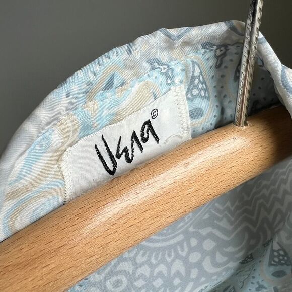 Vintage Vera Newmann semi sheer 70s dagger collar button up blouse top Medium - Picture 3 of 5